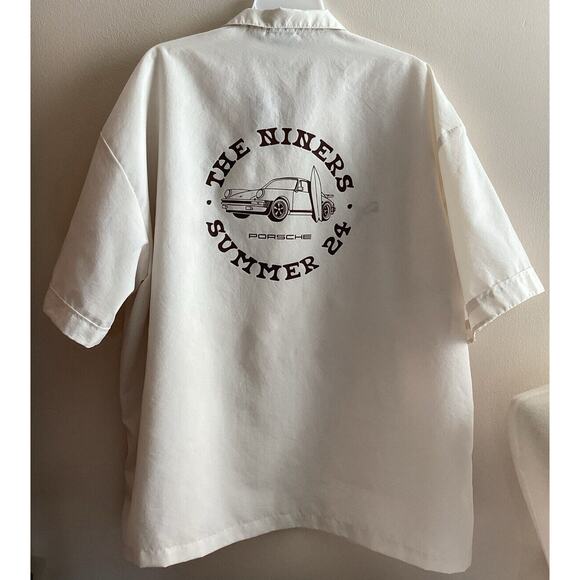 Puma Pl Summer Crew Collared Short Sleeve Button Up Alpine Snow XL Shirt NWT - Picture 2 of 10